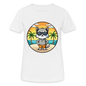 Javanais Race Dessin Animé Lunettes De Soleil Plage - T-shirt respirant Femme - blanc - Devant - AI Model Female 172 dark (172cm)