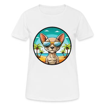 Peterbald Cat Breed Cartoon Lunettes de soleil Beach - T-shirt respirant Femme - blanc - Devant - AI Model Female 172 dark (172cm)