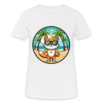 Khao Manee Cat Breed Cartoon Lunettes de soleil Beach - T-shirt respirant Femme - blanc - Devant - AI Model Female 172 dark (172cm)