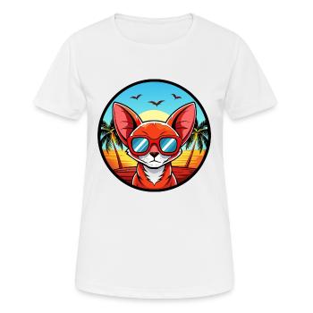 Lunettes de soleil de dessin animé Devon Rex Redon Rex Race Beach - T-shirt respirant Femme - blanc - Devant - AI Model Female 172 dark (172cm)
