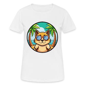 Tonkinois Race Chat Dessin Animé Lunettes De Soleil Plage - T-shirt respirant Femme - blanc - Devant - AI Model Female 172 dark (172cm)