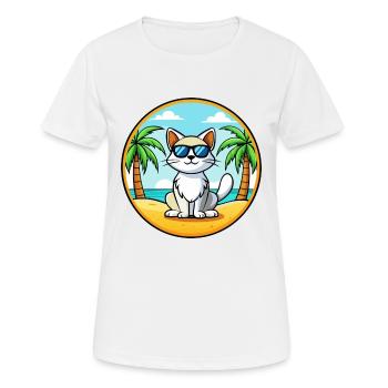 Turc Van Chat Race Dessin Animé Lunettes de Soleil Plage - T-shirt respirant Femme - blanc - Devant - AI Model Female 172 dark (172cm)