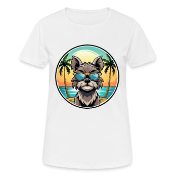 Affenpinscher Dog Breed Cartoon Sunglasses Beach - Women's Breathable T-Shirt - white - Front - AI Model Female 172 dark (172cm)