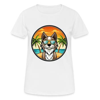 Alpine Spaniel Dog Breed Cartoon Sunglasses Beach - Women's Breathable T-Shirt - white - Front - AI Model Female 172 dark (172cm)