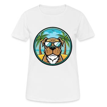 Alpine Mastiff Dog Breed Cartoon Sunglasses Beach - Women's Breathable T-Shirt - white - Front - AI Model Female 172 dark (172cm)