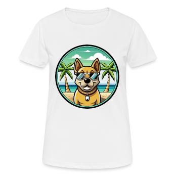 Aryan Molossus Chien Race Dessin Animé Lunettes De Soleil Plage - T-shirt respirant Femme - blanc - Devant - AI Model Female 172 dark (172cm)