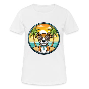 Ariege Pointer Dog Breed Cartoon Sunglasses Beach - Women's Breathable T-Shirt - white - Front - AI Model Female 172 dark (172cm)