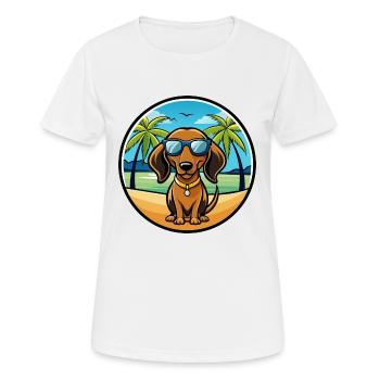 Alpine Dachsbracke Dog Breed Lunettes de soleil de dessin animé - T-shirt respirant Femme - blanc - Devant - AI Model Female 172 dark (172cm)