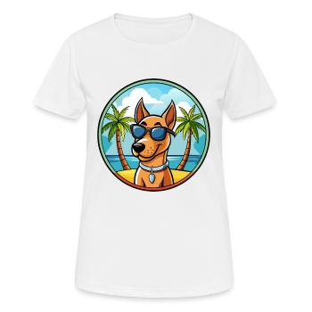 Chien Courant Andalou Race Chien Dessin Animé Lunettes De Soleil Plage - T-shirt respirant Femme - blanc - Devant - AI Model Female 172 dark (172cm)