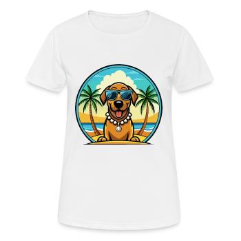 Bavarian Mountain Hound Dog Breed Cartoon Beach - Women's Breathable T-Shirt - white - Front - AI Model Female 172 dark (172cm)