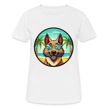Belgian Sheepdog Breed Cartoon Sunglasses Beach - Women's Breathable T-Shirt - white - Front - AI Model Female 172 dark (172cm)