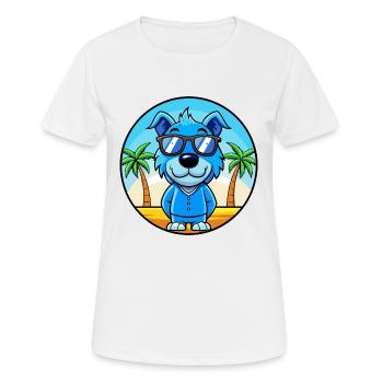 Blue Paul Terrier Chien Race Dessin Animé Lunettes De Soleil Plage - T-shirt respirant Femme - blanc - Devant - AI Model Female 172 dark (172cm)