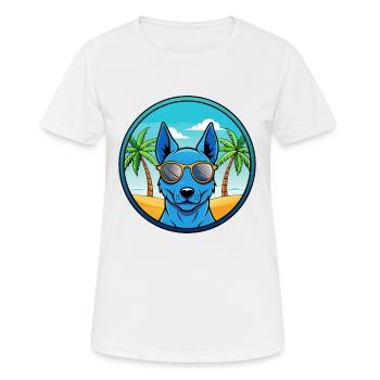 Blaue thailändische Ridgeback Hunderasse Cartoon Sonnenbrille - Frauen T-Shirt atmungsaktiv - Weiß - Vorne - AI Model Female 172 dark (172cm)