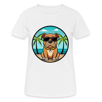 Boerboel Dog Breed Cartoon Sunglasses Beach - Women's Breathable T-Shirt - white - Front - AI Model Female 172 dark (172cm)
