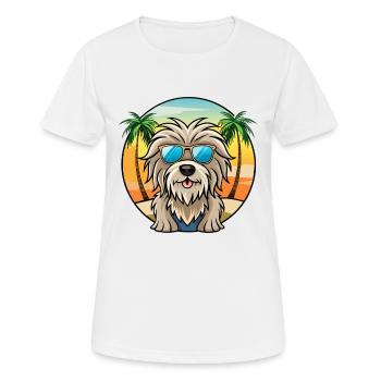 Bergamasco Sheepdog Breed Cartoon Sunglasses Beach - Women's Breathable T-Shirt - white - Front - AI Model Female 172 dark (172cm)