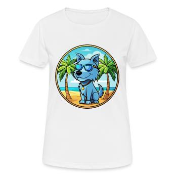 Bleu De Gascogne Hunderasse Cartoon Sonnenbrille Strand - Frauen T-Shirt atmungsaktiv - Weiß - Vorne - AI Model Female 172 dark (172cm)