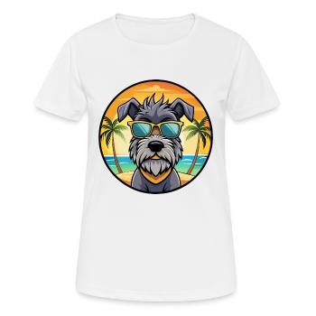 Lunettes de soleil Bouvier Des Ardennes Dog Breed Cartoon - T-shirt respirant Femme - blanc - Devant - AI Model Female 172 dark (172cm)