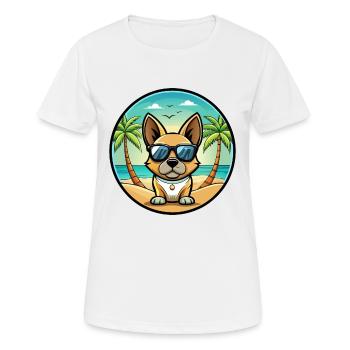 Braque Francais Dog Breed Cartoon Sunglasses Beach - Women's Breathable T-Shirt - white - Front - AI Model Female 172 dark (172cm)