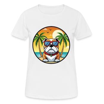 Bulldog Breed Cartoon Lunettes de soleil Beach - T-shirt respirant Femme - blanc - Devant - AI Model Female 172 dark (172cm)