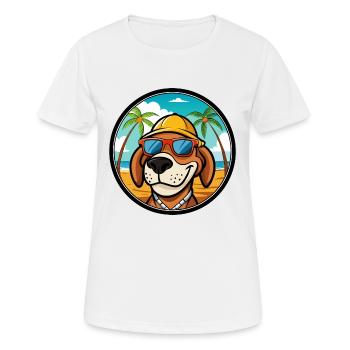 Bruno Jura Hound Hunderasse Cartoon Sonnenbrille Strand - Frauen T-Shirt atmungsaktiv - Weiß - Vorne - AI Model Female 172 dark (172cm)