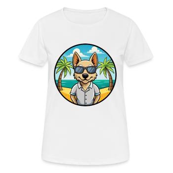 Lunettes de soleil Braque Saint Germain Dog Breed Cartoon - T-shirt respirant Femme - blanc - Devant - AI Model Female 172 dark (172cm)