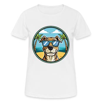 Catahoula Cur Dog Breed Cartoon Sunglasses Beach - Women's Breathable T-Shirt - white - Front - AI Model Female 172 dark (172cm)