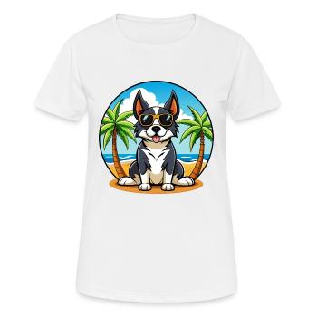 Appenzeller Sennenhund Dog Breed Cartoon Beach - Women's Breathable T-Shirt - white - Front - AI Model Female 172 dark (172cm)