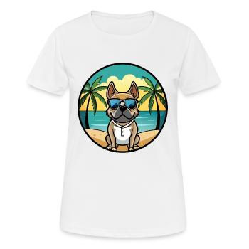 Braque Du Bourbonnais Hunderasse Cartoon Sonnenbrille - Frauen T-Shirt atmungsaktiv - Weiß - Vorne - AI Model Female 172 dark (172cm)