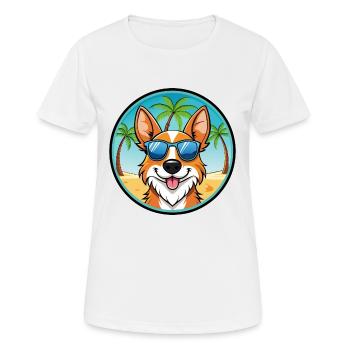 Brittany Dog Breed Cartoon Sunglasses Beach - Women's Breathable T-Shirt - white - Front - AI Model Female 172 dark (172cm)
