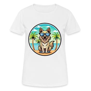 Lunettes de soleil de race de chien de berger des Carpates - T-shirt respirant Femme - blanc - Devant - AI Model Female 172 dark (172cm)