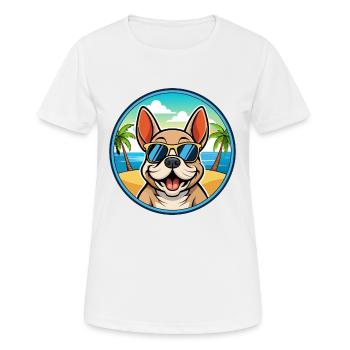 Chien Français Chien Race Dessin Animé Lunettes De Soleil Plage - T-shirt respirant Femme - blanc - Devant - AI Model Female 172 dark (172cm)