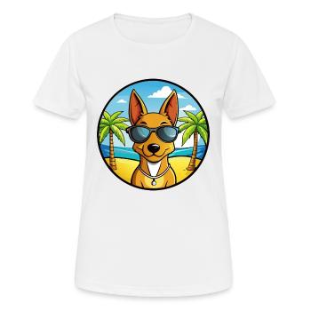 Cirneco Dell Etna Dog Breed Cartoon Sunglass Beach - Women's Breathable T-Shirt - white - Front - AI Model Female 172 dark (172cm)