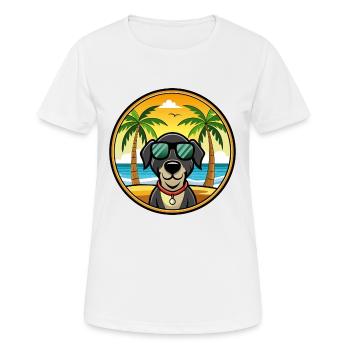 Lunettes de soleil de race de chien de chien de la Forêt-Noire - T-shirt respirant Femme - blanc - Devant - AI Model Female 172 dark (172cm)