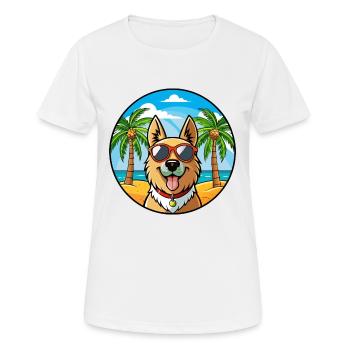 Bucovine Berger Race Dessin Animé Lunettes De Soleil Plage - T-shirt respirant Femme - blanc - Devant - AI Model Female 172 dark (172cm)