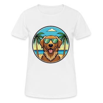 Chesapeake Bay Retriever Hunderasse Cartoon Beach - Frauen T-Shirt atmungsaktiv - Weiß - Vorne - AI Model Female 172 dark (172cm)