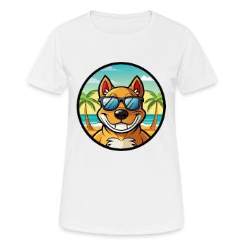 Cordoue Chien De Combat Race Dessin Animé Lunettes De Soleil Plage - T-shirt respirant Femme - blanc - Devant - AI Model Female 172 dark (172cm)