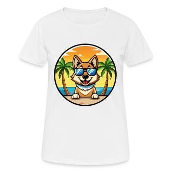 Lunettes de soleil tchécoslovaques Vlcak Dog Breed Cartoon - T-shirt respirant Femme - blanc - Devant - AI Model Female 172 dark (172cm)