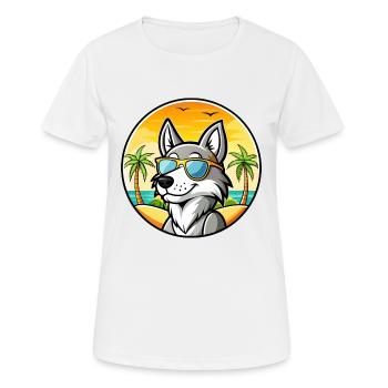 Tschechoslowakische Wolfshundrasse Cartoon Sonnenbrille - Frauen T-Shirt atmungsaktiv - Weiß - Vorne - AI Model Female 172 dark (172cm)