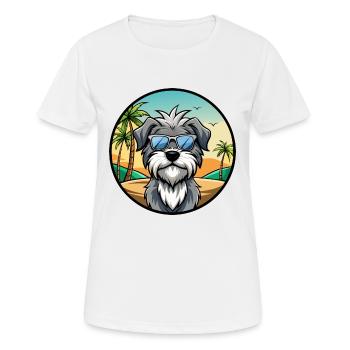 Dandie Dinmont Terrier Dog Breed Cartoon Beach - Women's Breathable T-Shirt - white - Front - AI Model Female 172 dark (172cm)