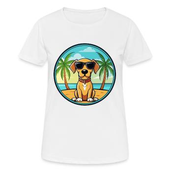 Estnischer Windhund Rasse Cartoon Sonnenbrille Strand - Frauen T-Shirt atmungsaktiv - Weiß - Vorne - AI Model Female 172 dark (172cm)