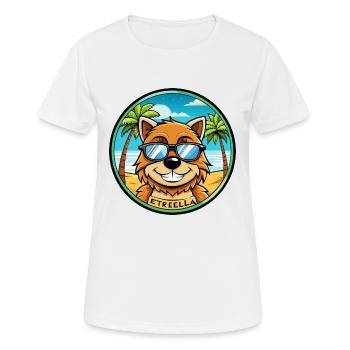 Estrela Mountain Dog Breed Cartoon Sunglass Beach - T-shirt respirant Femme - blanc - Devant - AI Model Female 172 dark (172cm)