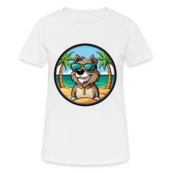 Lunettes de soleil Gascon Saintongeois Dog Breed Cartoon - T-shirt respirant Femme - blanc - Devant - AI Model Female 172 dark (172cm)