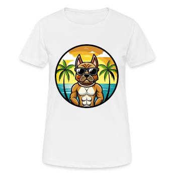 Allemand Boxer Chien Race Dessin Animé Lunettes De Soleil Plage - T-shirt respirant Femme - blanc - Devant - AI Model Female 172 dark (172cm)