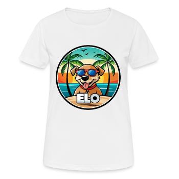 Dog Breed Cartoon Sunglasses Beach - Women's Breathable T-Shirt - white - Front - AI Model Female 172 dark (172cm)