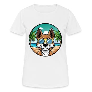Drever Dog Breed Cartoon Lunettes de soleil Beach - T-shirt respirant Femme - blanc - Devant - AI Model Female 172 dark (172cm)