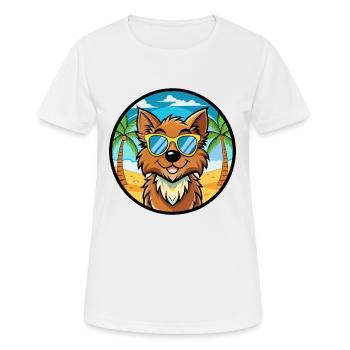 Griffon Nivernais Dog Breed Cartoon Sunglass Beach - Women's Breathable T-Shirt - white - Front - AI Model Female 172 dark (172cm)