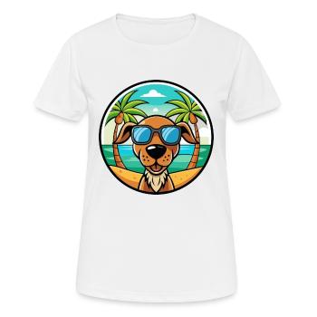 Hanover Hound Chien Race Dessin Animé Lunettes De Soleil Plage - T-shirt respirant Femme - blanc - Devant - AI Model Female 172 dark (172cm)