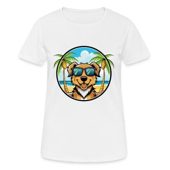 Hovawart Chien Race Dessin Animé Lunettes de Soleil Plage - T-shirt respirant Femme - blanc - Devant - AI Model Female 172 dark (172cm)