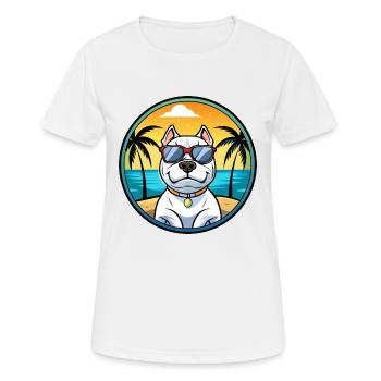 Dogue Argentino Chien Race Dessin Animé Lunettes De Soleil Plage - T-shirt respirant Femme - blanc - Devant - AI Model Female 172 dark (172cm)