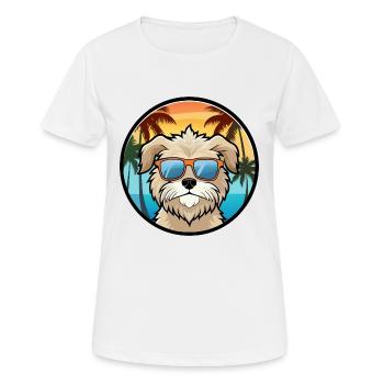 Havenese Chien Race Dessin Animé Lunettes De Soleil Plage - T-shirt respirant Femme - blanc - Devant - AI Model Female 172 dark (172cm)